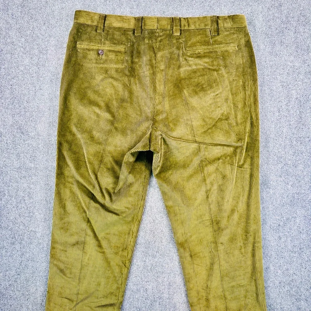Orvis Wide-Wale Corduroy Trousers Mens 42x34 Olive Green Portugal Cotton Vintage